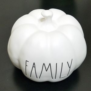 Rae Dunn Pumpkin “FAMILY” Decor
